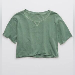 Offline by Aerie Oversized Lightweight Slouchy Green T-Shirt Size XL